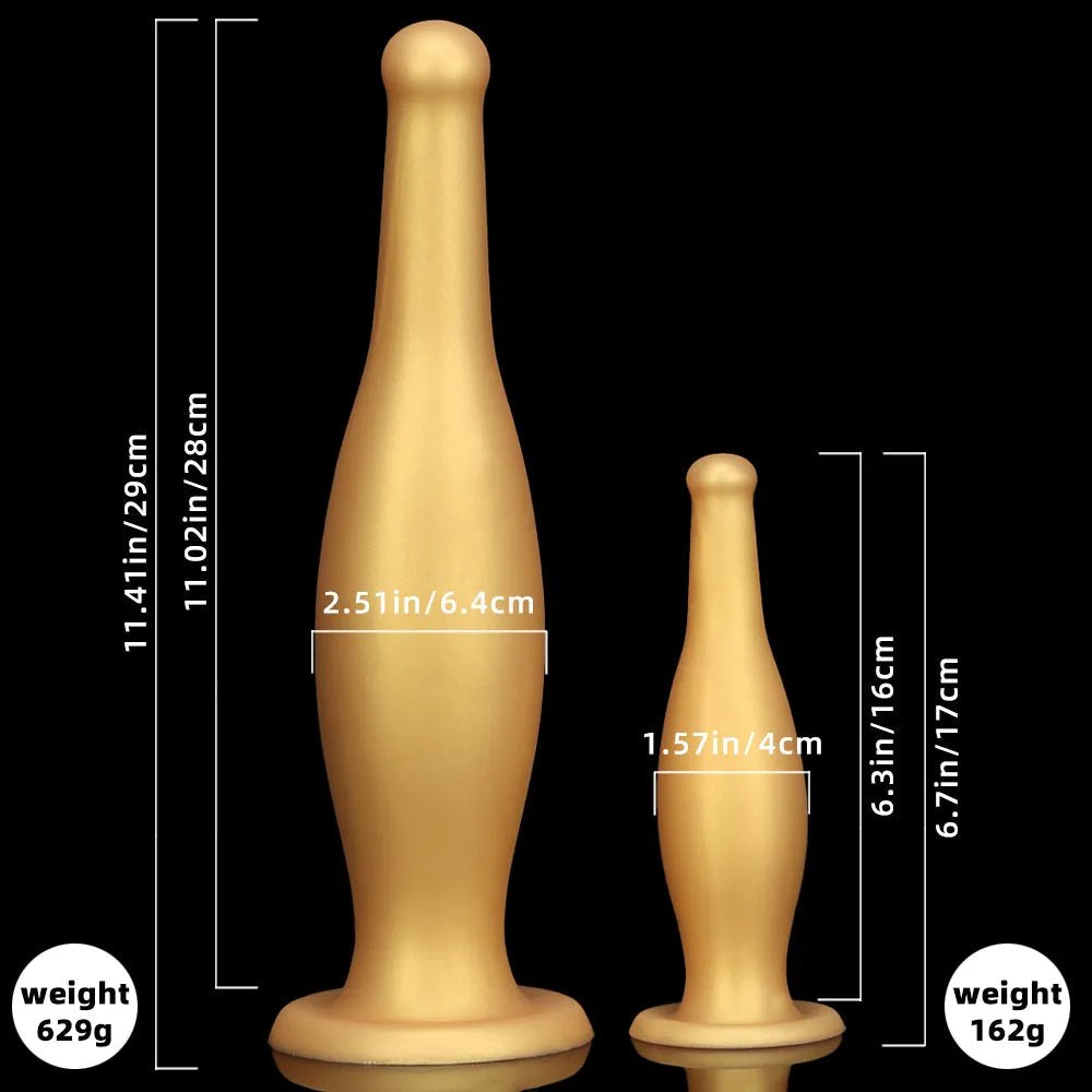 Gold tapered silicone anal plug, photo 13
