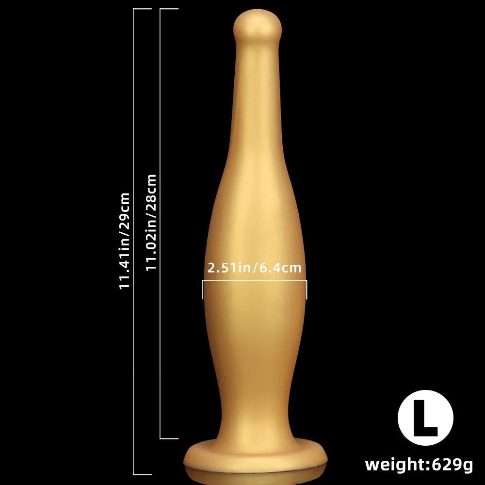 Gold tapered silicone anal plug, photo 14