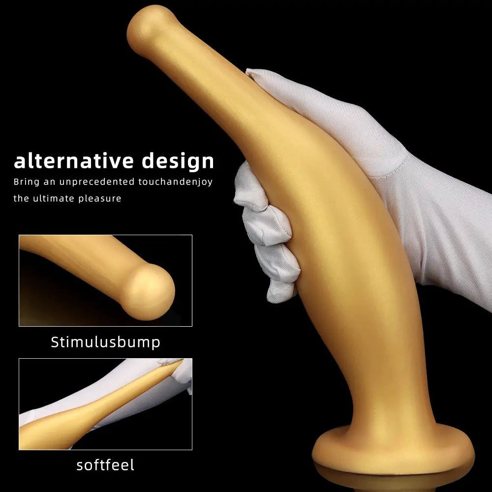 Gold tapered silicone anal plug, photo 2