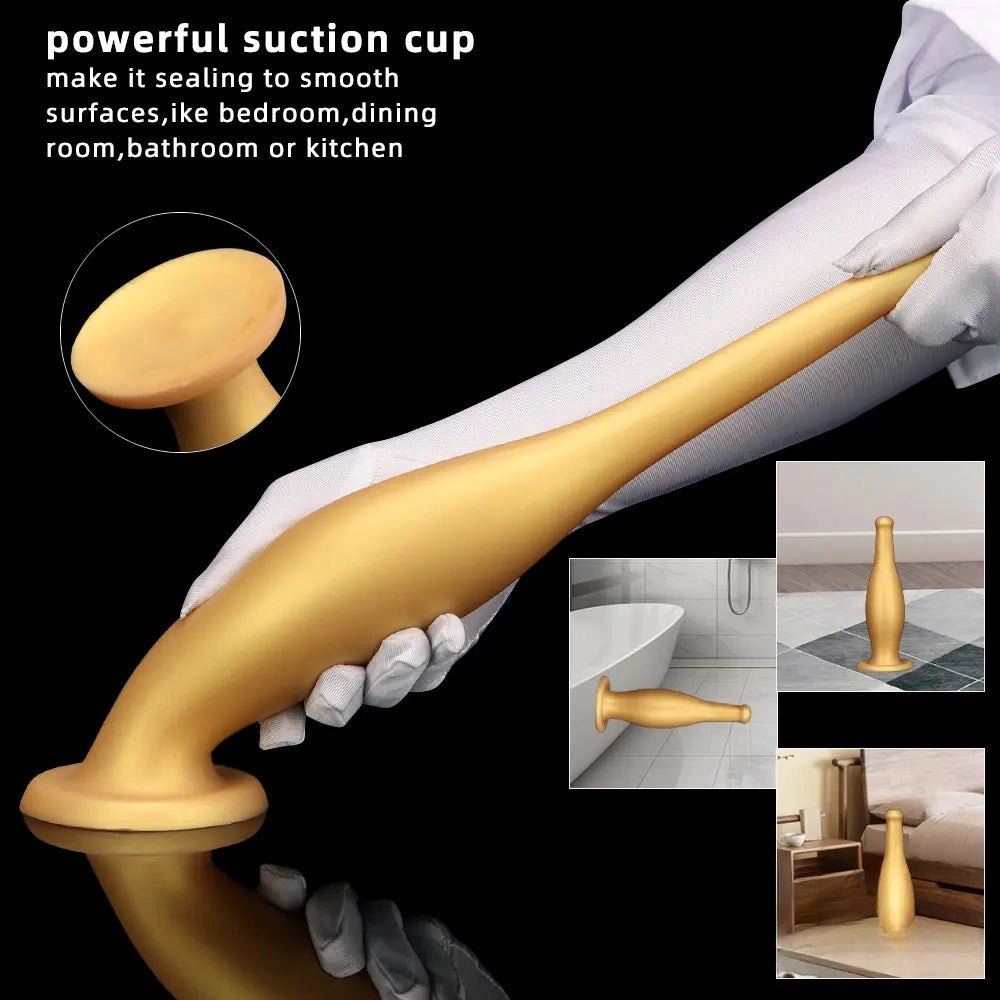 Gold tapered silicone anal plug, photo 3