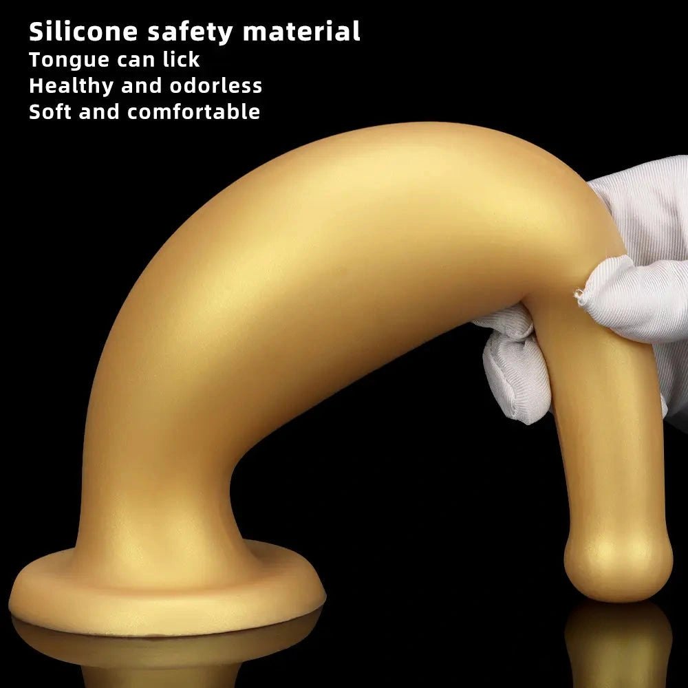 Gold tapered silicone anal plug, photo 4