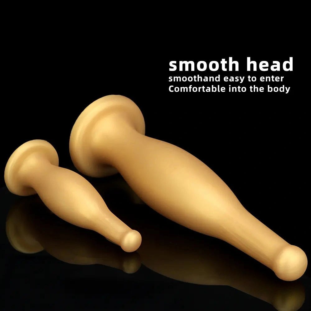 Gold tapered silicone anal plug, photo 5