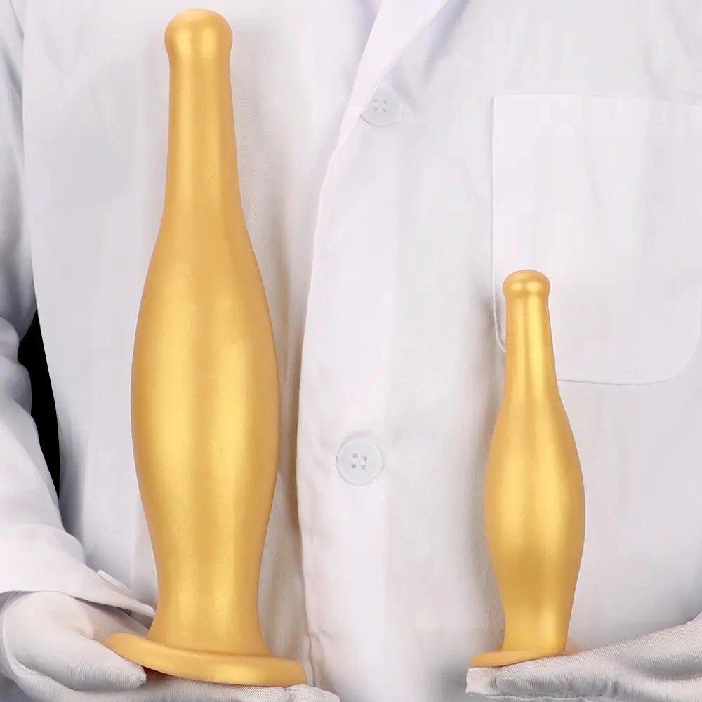 Gold tapered silicone anal plug, photo 8