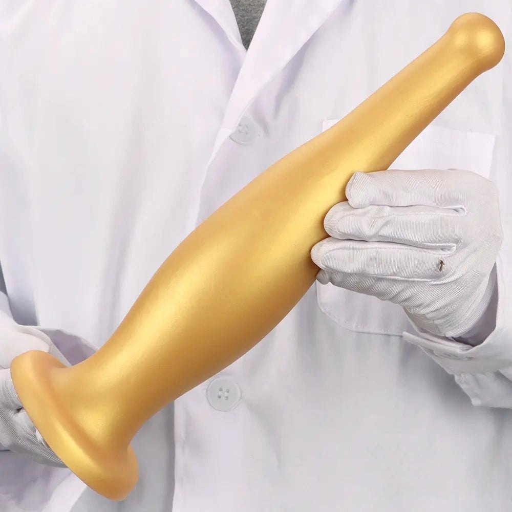 Gold tapered silicone anal plug, photo 9
