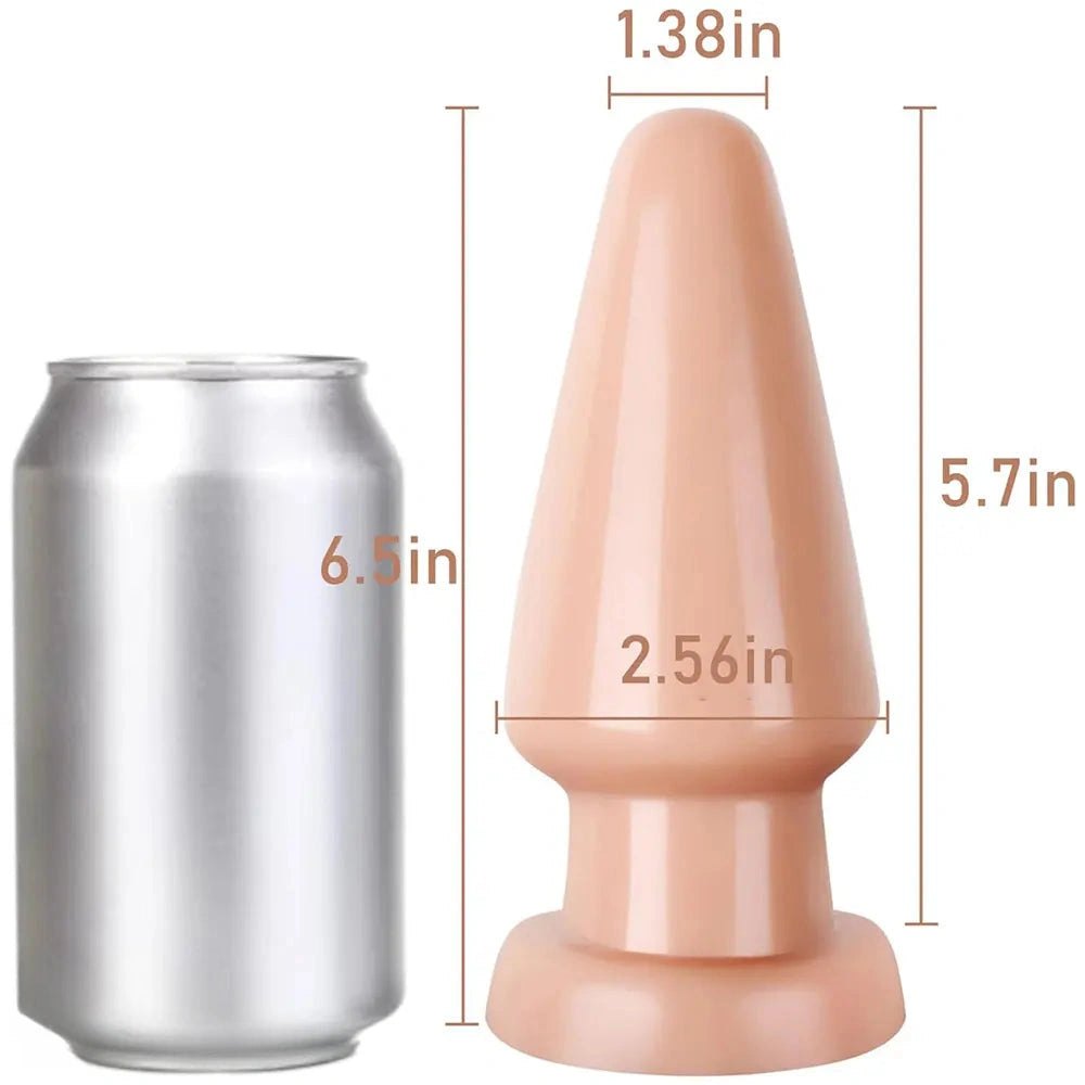 Flesh tapered PVC anal dildo with suction cup base