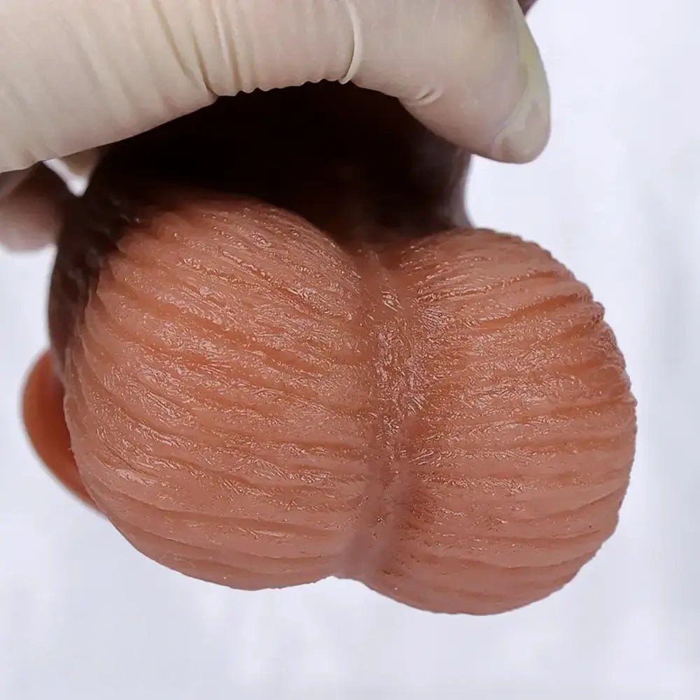 Flesh-tone realistic silicone dildo with suction cup base, photo 11
