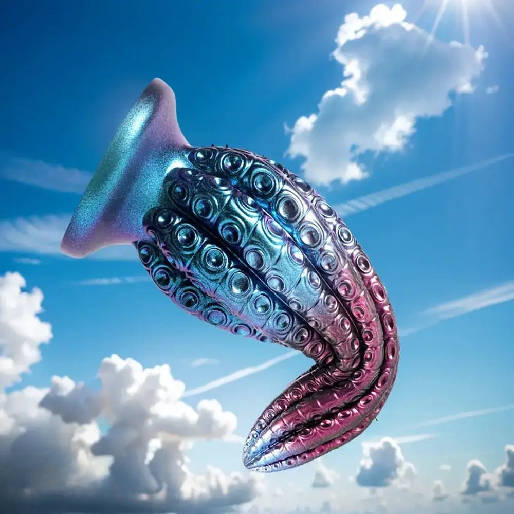 Tapered ribbed anal dildo with suction cup base, photo 2