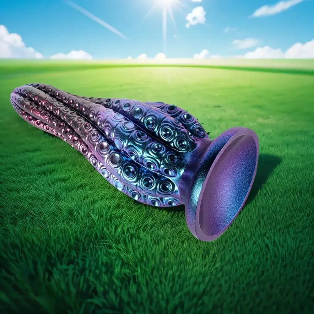 Tapered ribbed anal dildo with suction cup base, photo 6