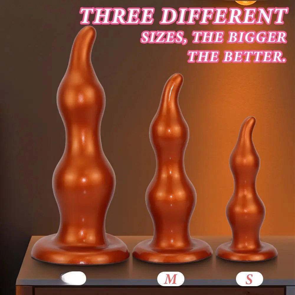 Ribbed tapered silicone anal plug, photo 5