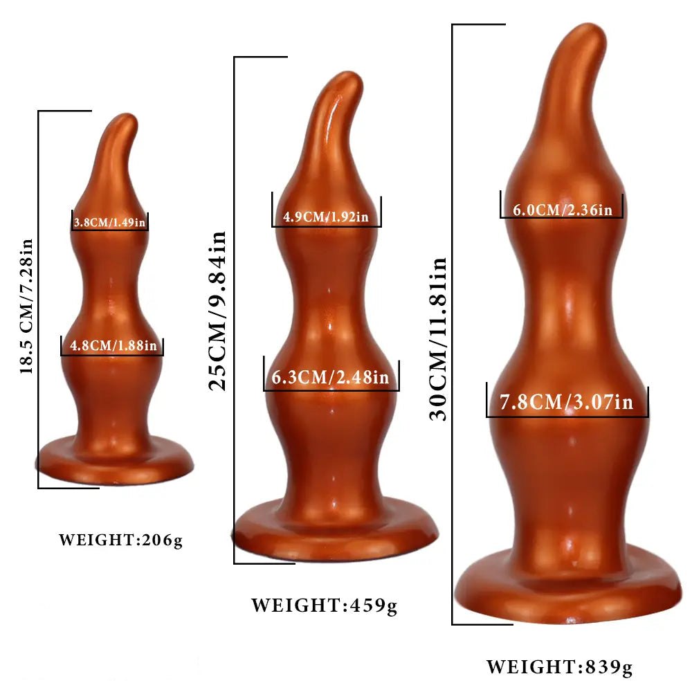 Ribbed tapered silicone anal plug, photo 8