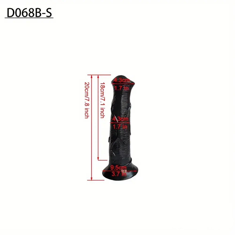 Black tapered ridged animal-style dildo
