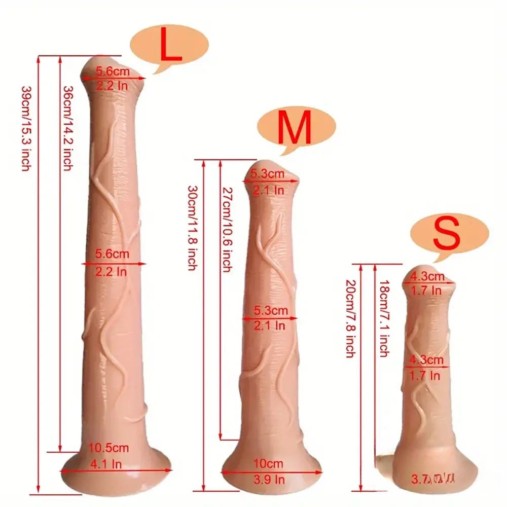 Flesh tapered ridged animal-style dildo