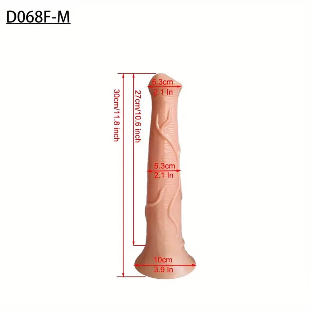Flesh tapered ridged animal-style dildo