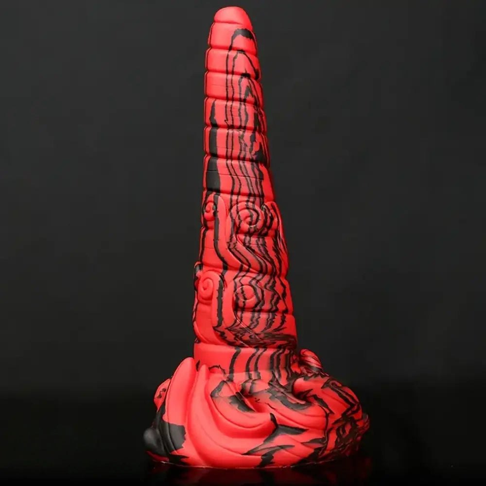 Large tapered silicone anal plug in mixed color, photo 1