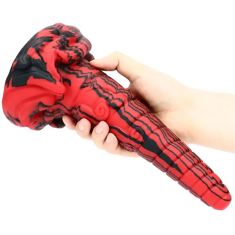 Large tapered silicone anal plug in mixed color, photo 10
