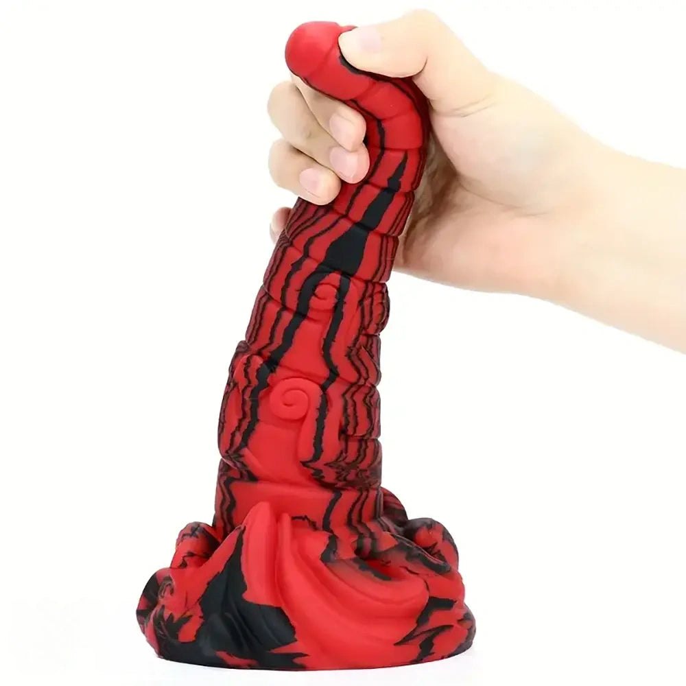 Large tapered silicone anal plug in mixed color, photo 3