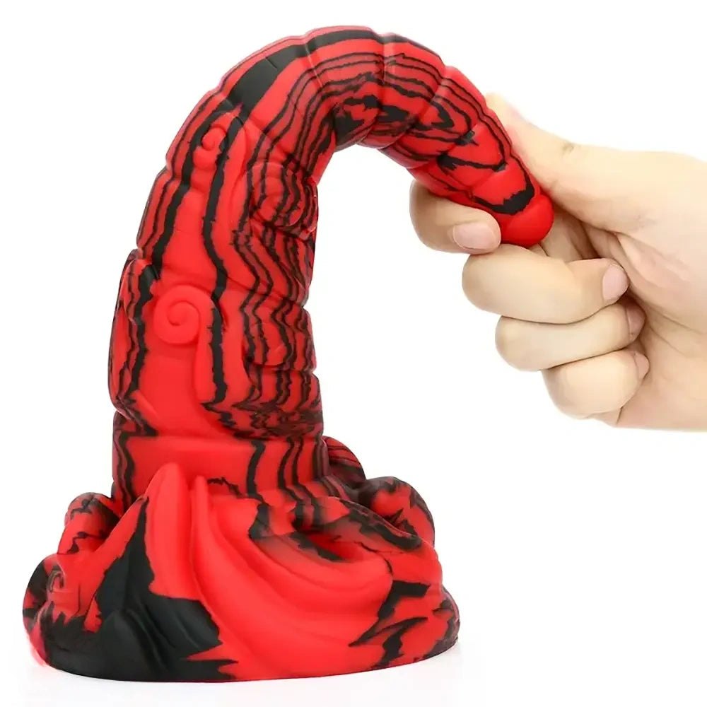 Large tapered silicone anal plug in mixed color, photo 4