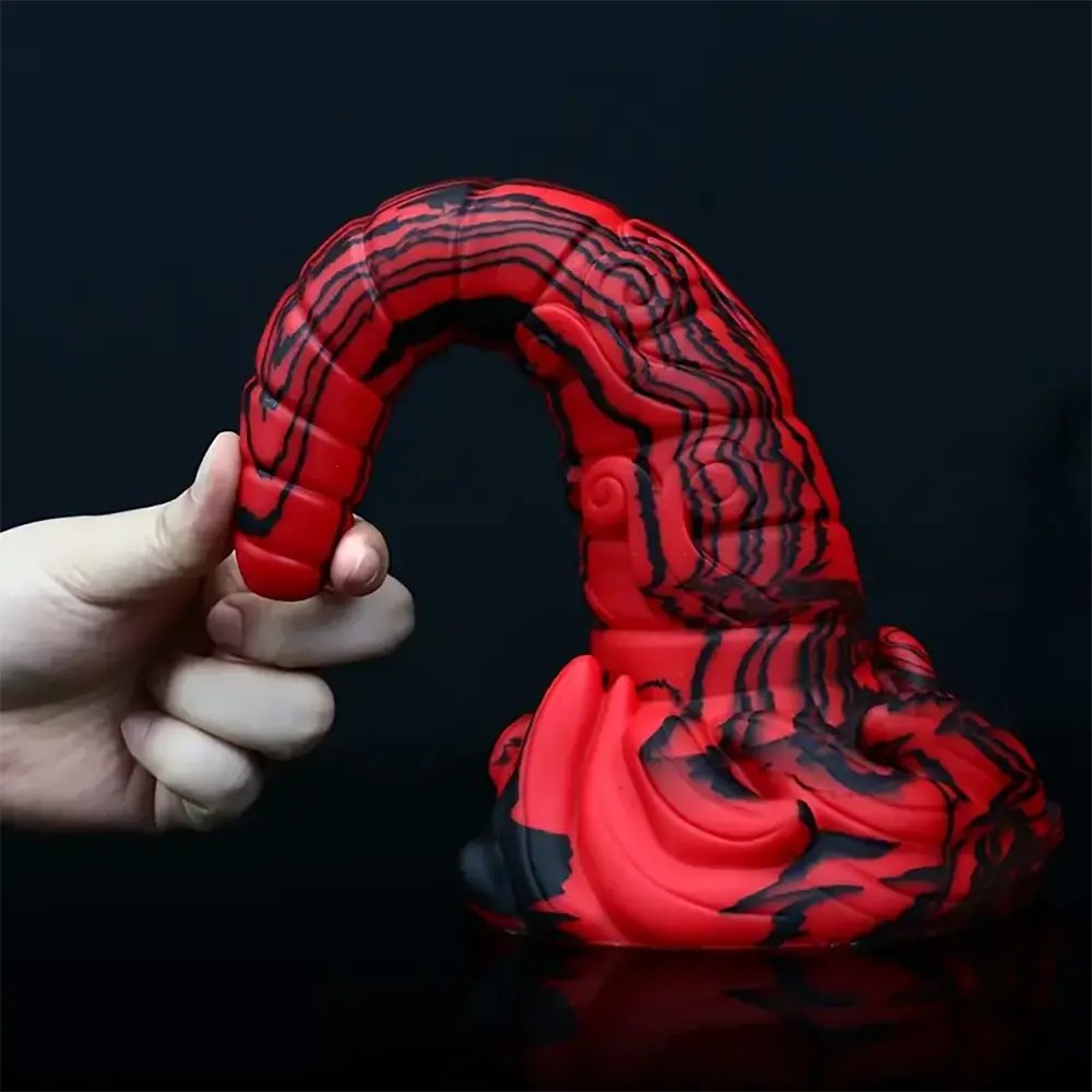 Large tapered silicone anal plug in mixed color, photo 6