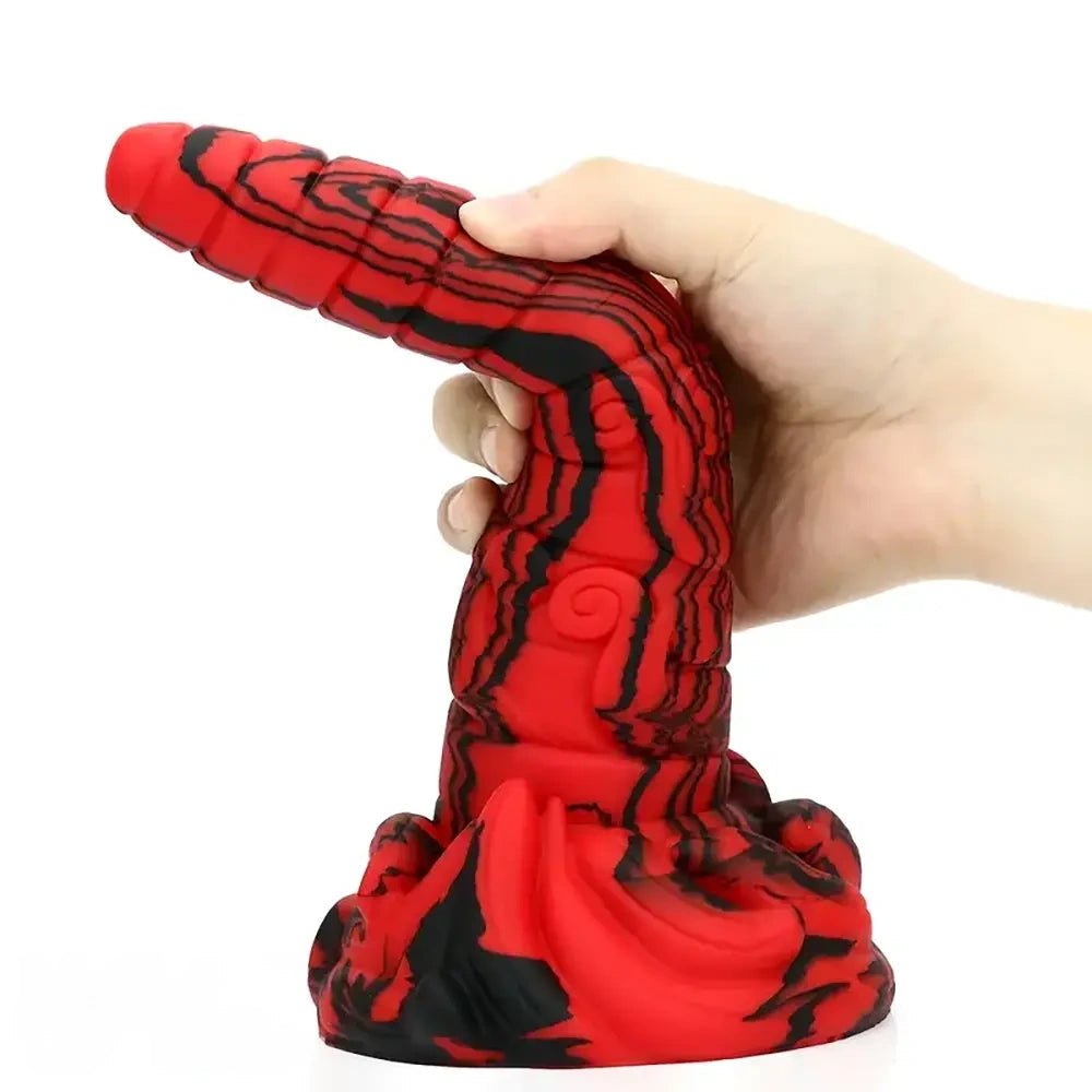 Large tapered silicone anal plug in mixed color, photo 7
