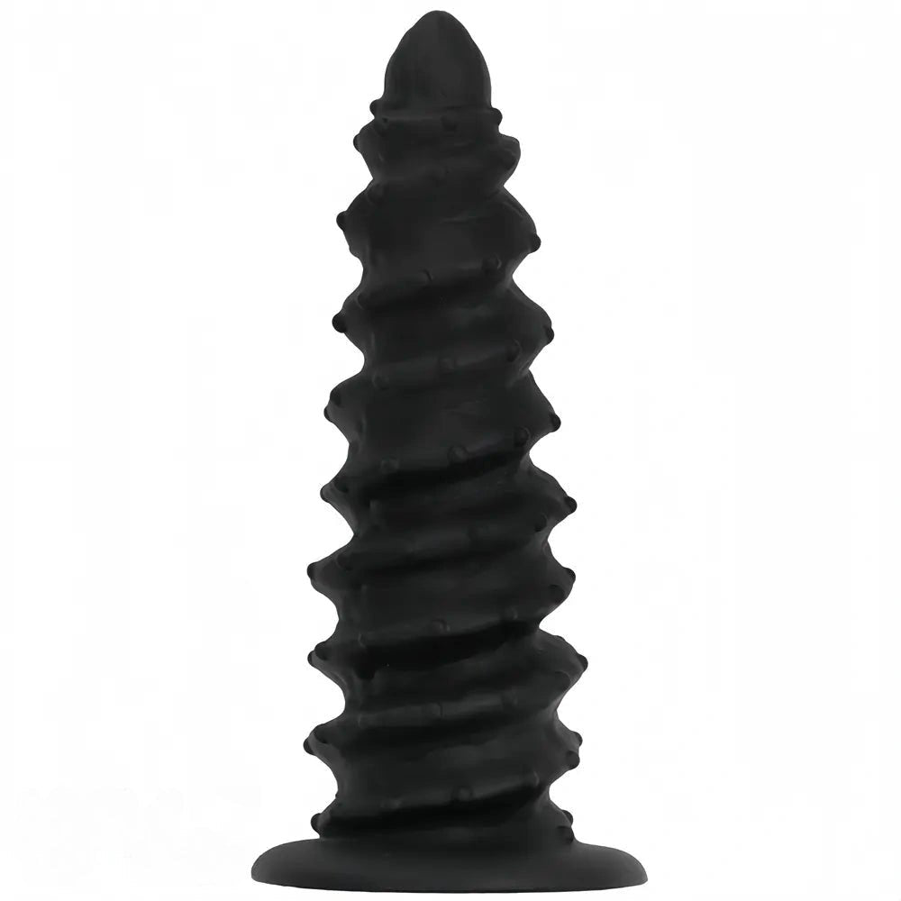 Spiral ribbed silicone dildo, photo 14