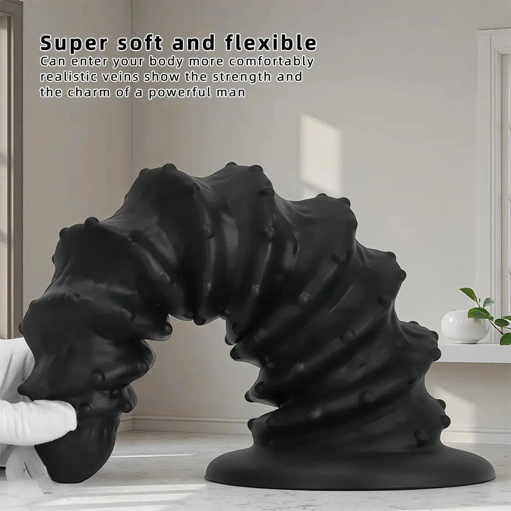 Spiral ribbed silicone dildo, photo 4