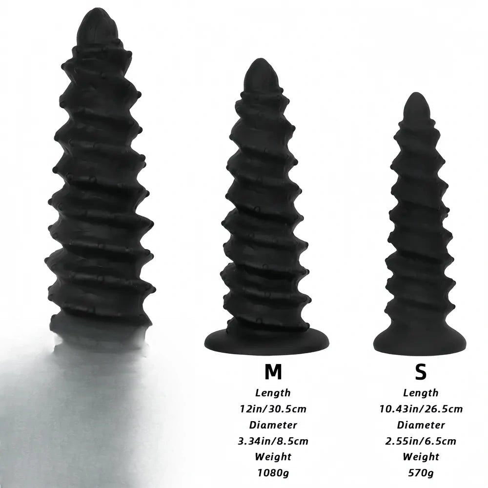 Spiral ribbed silicone dildo, photo 9