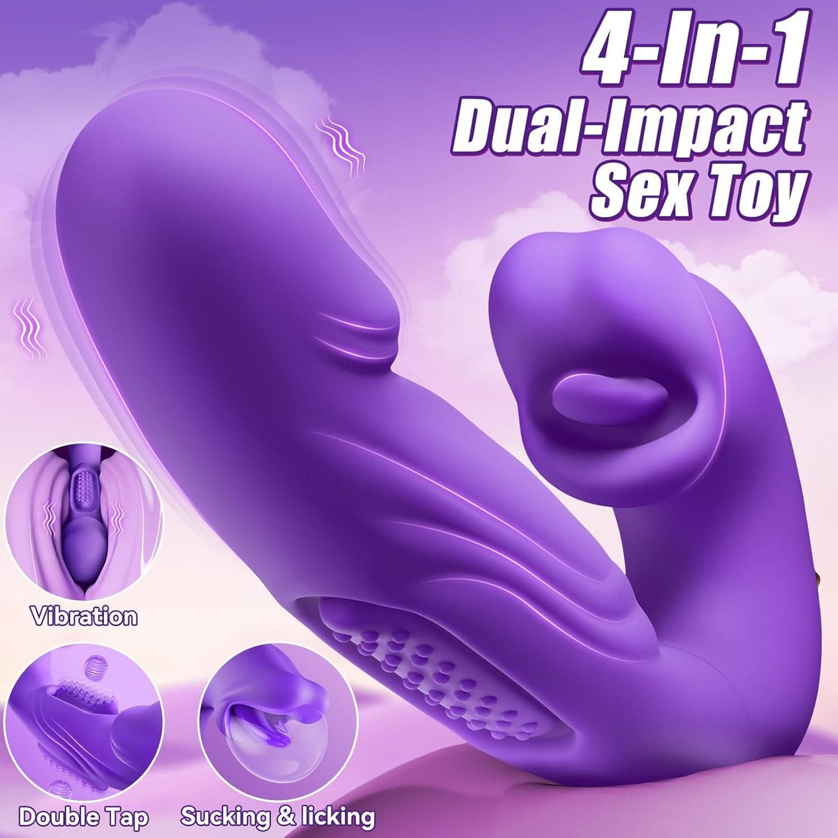 Silicone tapping lip vibrator with insertable arm, photo 2