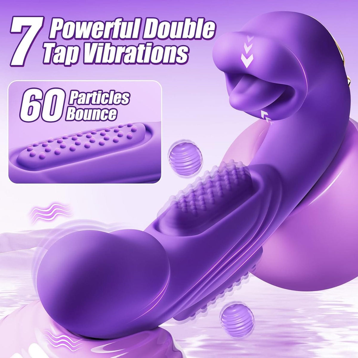 Silicone tapping lip vibrator with insertable arm, photo 3