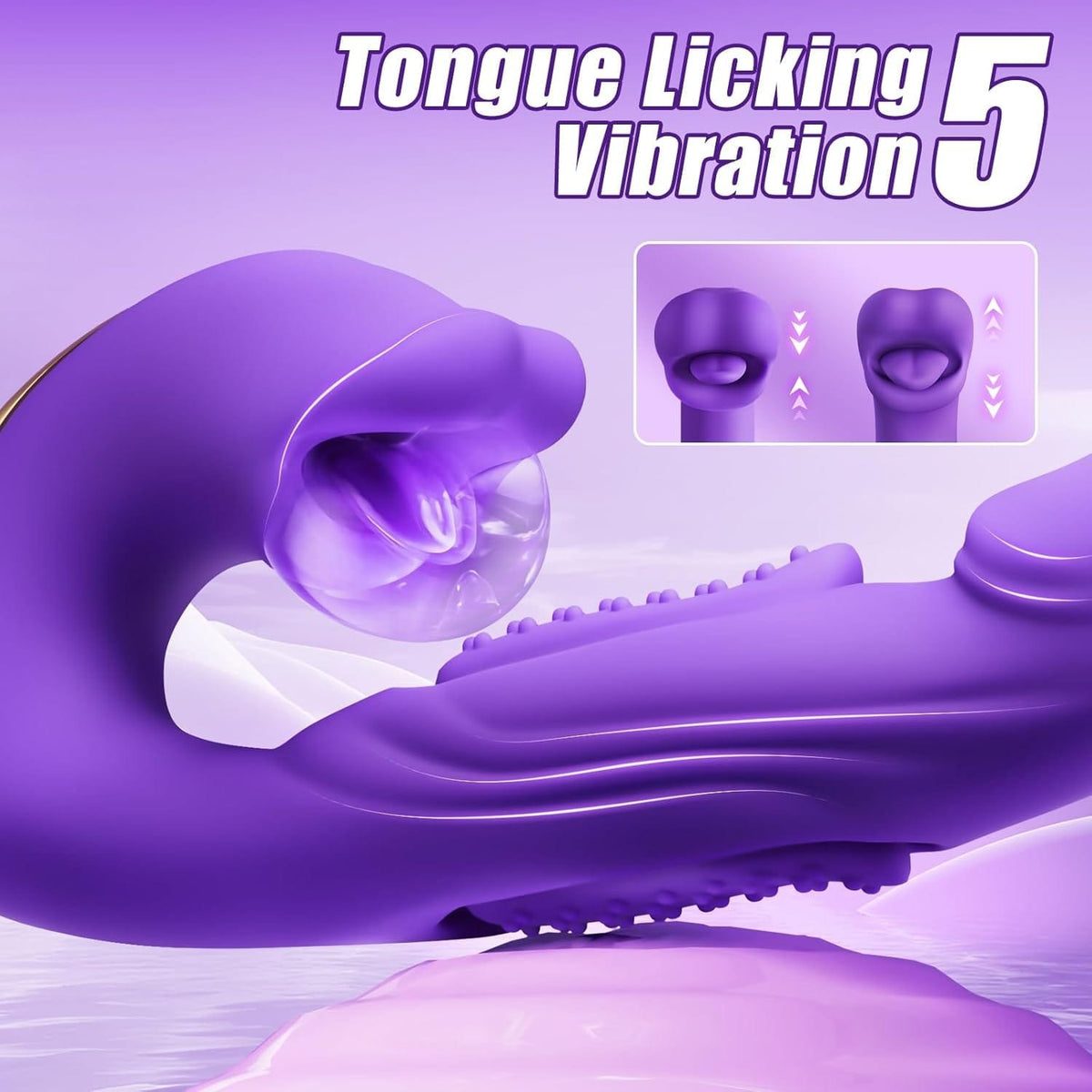 Silicone tapping lip vibrator with insertable arm, photo 4