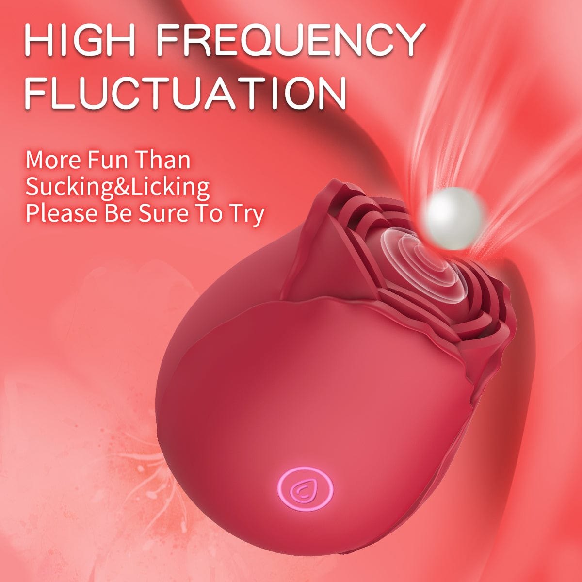Red rose-shaped clitoral suction vibrator, photo 2