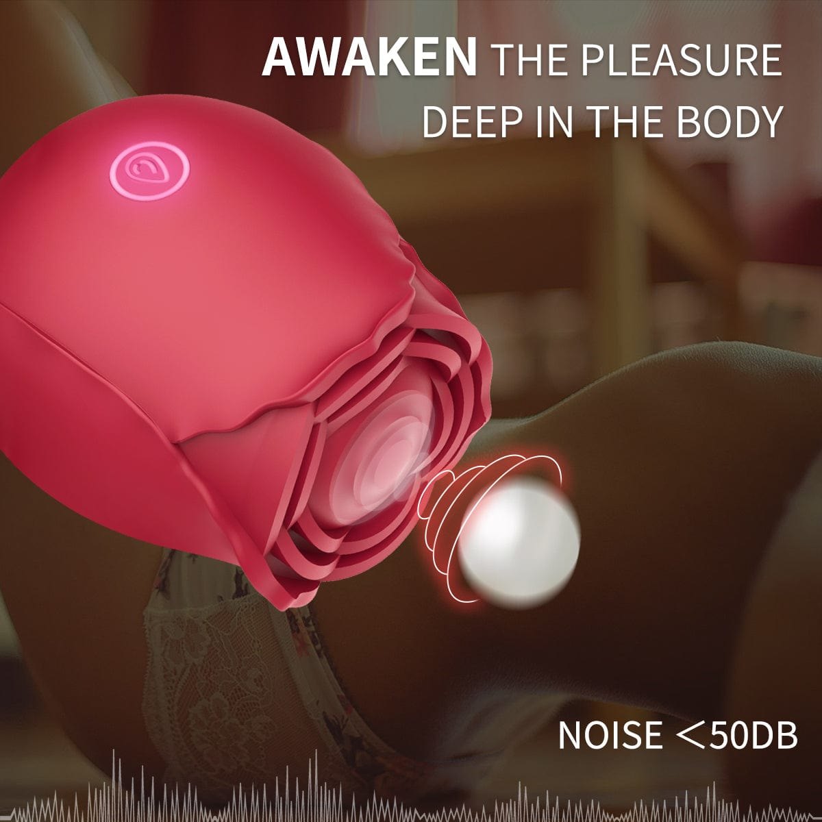 Red rose-shaped clitoral suction vibrator, photo 3