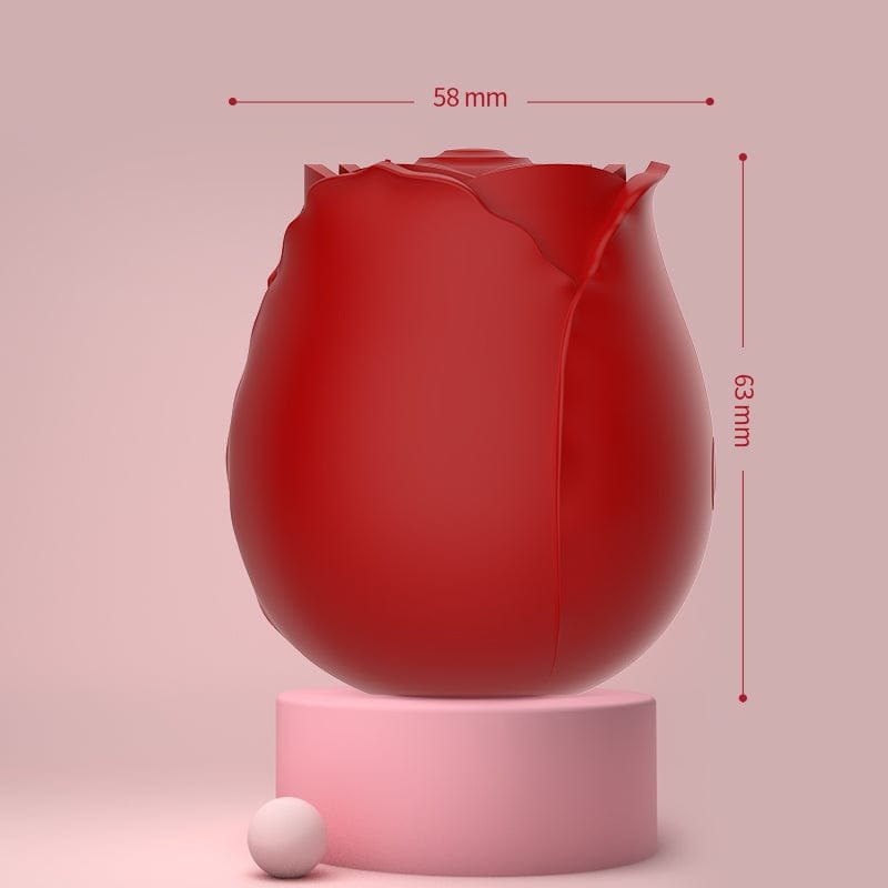 Red rose-shaped clitoral suction vibrator, photo 7