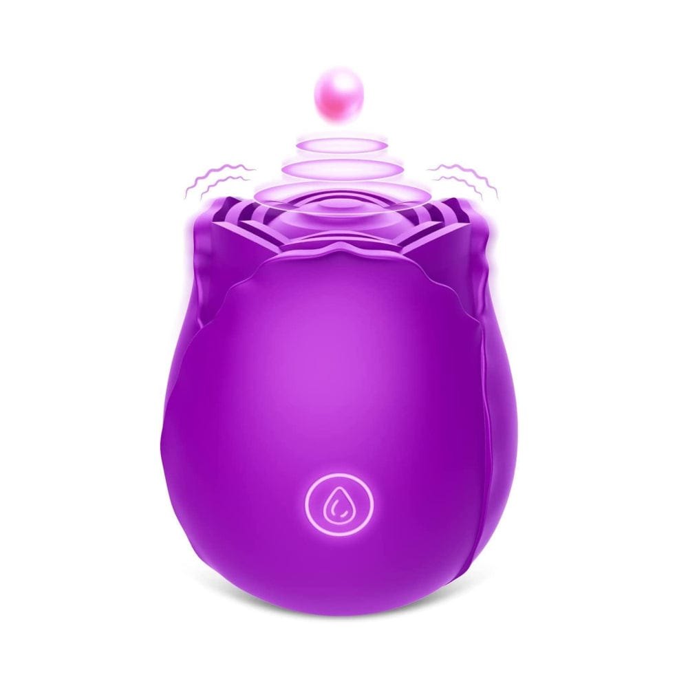 Red rose-shaped clitoral suction vibrator, photo 8