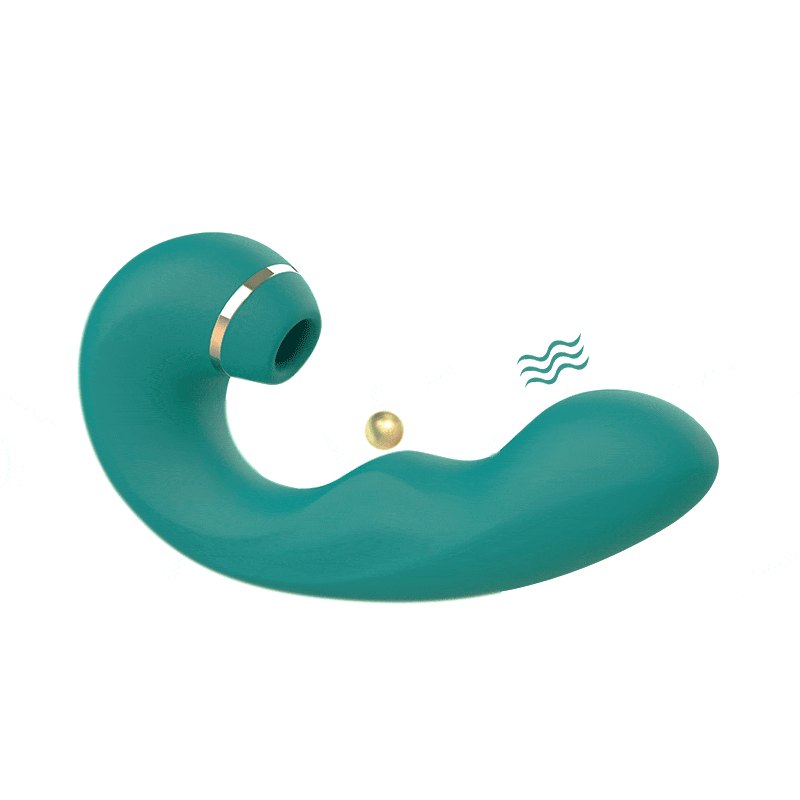 Green tapping sucking g-spot vibrator