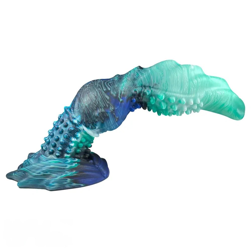 Teal spiked fantasy dildo, photo 10