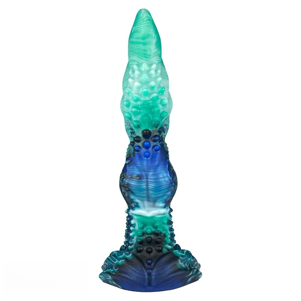 Teal spiked fantasy dildo, photo 12