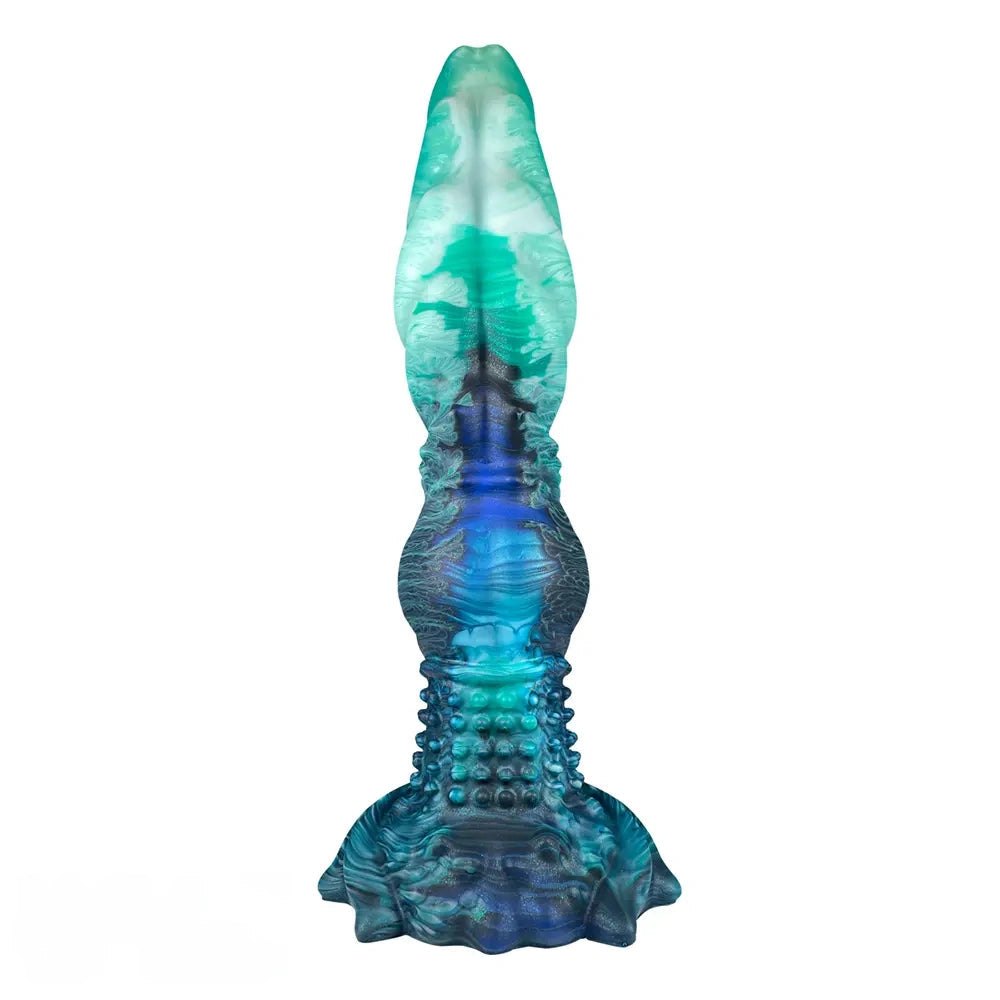 Teal spiked fantasy dildo, photo 3