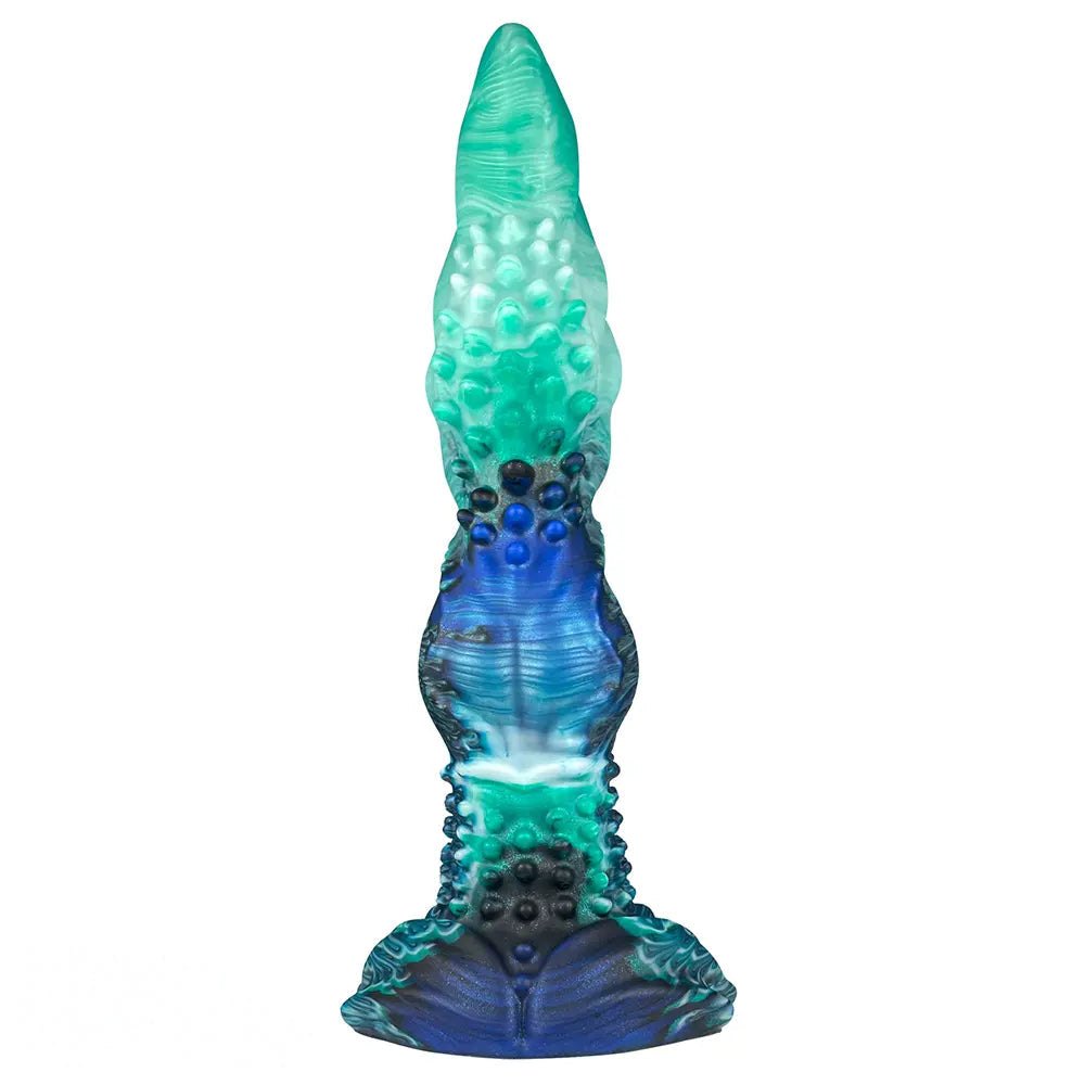Teal spiked fantasy dildo, photo 6