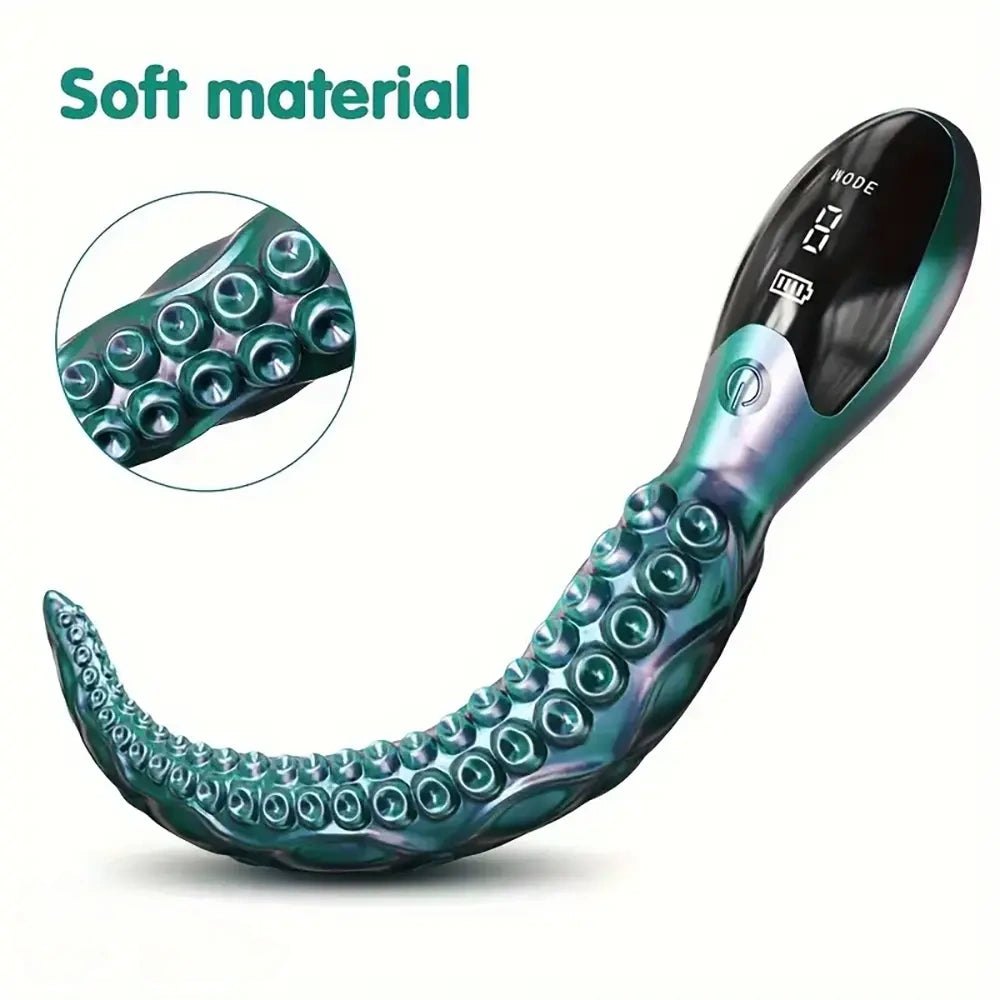 Teal green tentacle vibrating dildo, photo 1