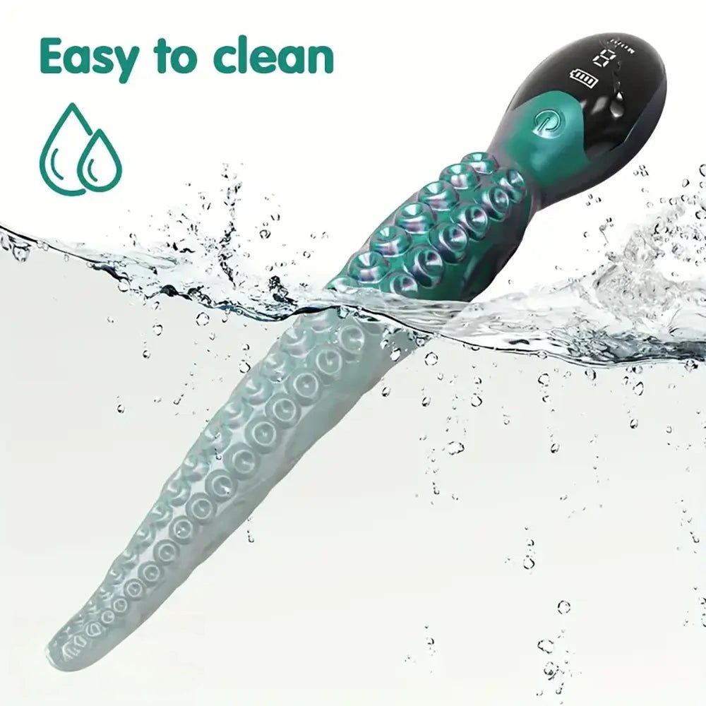 Teal green tentacle vibrating dildo, photo 5