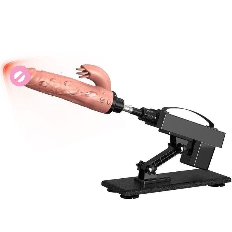Black telescopic heating sex machine, photo 1