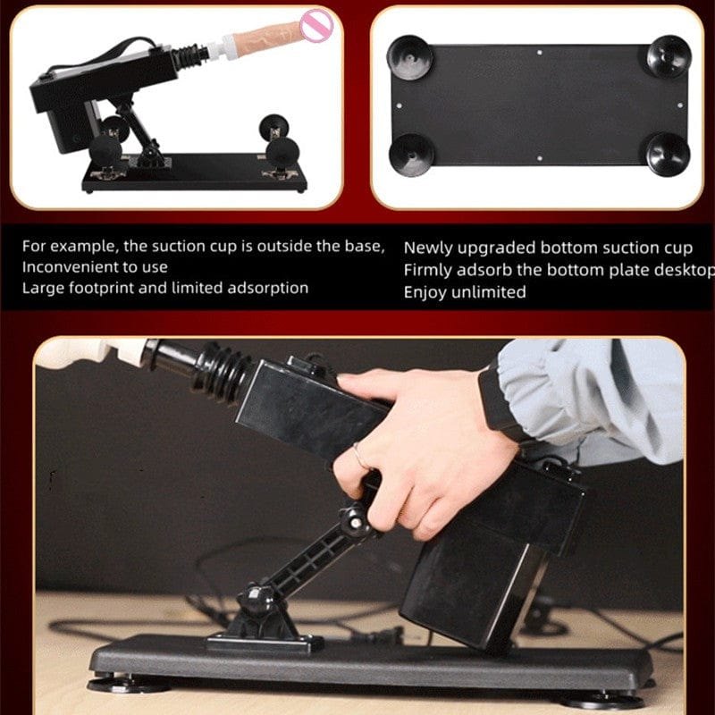 Black telescopic heating sex machine, photo 4