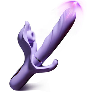 Purple silicone rabbit style g-spot vibrator
