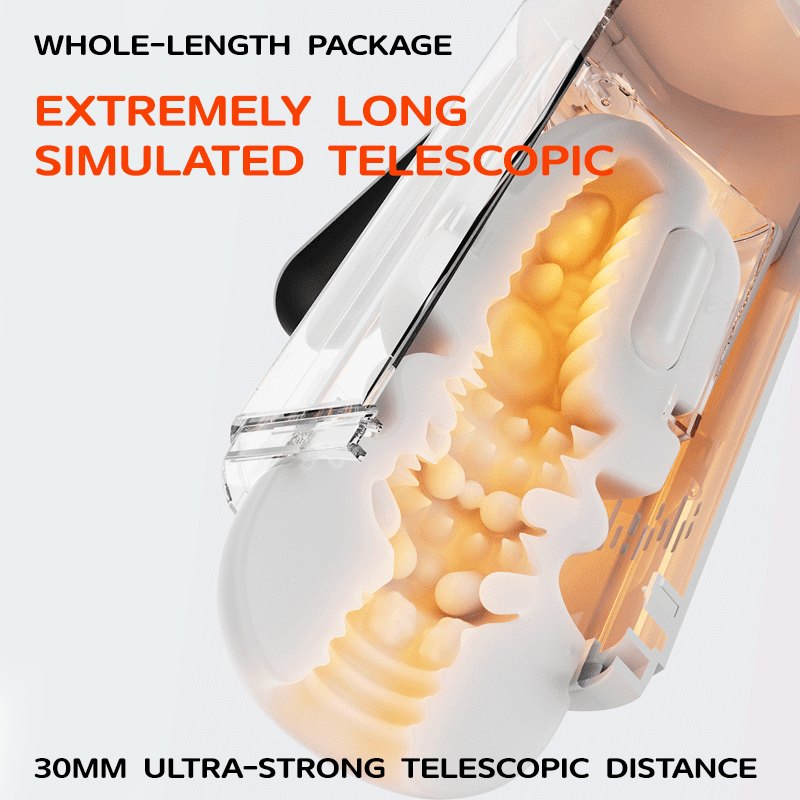 White telescopic sucking male masturbator, photo 5