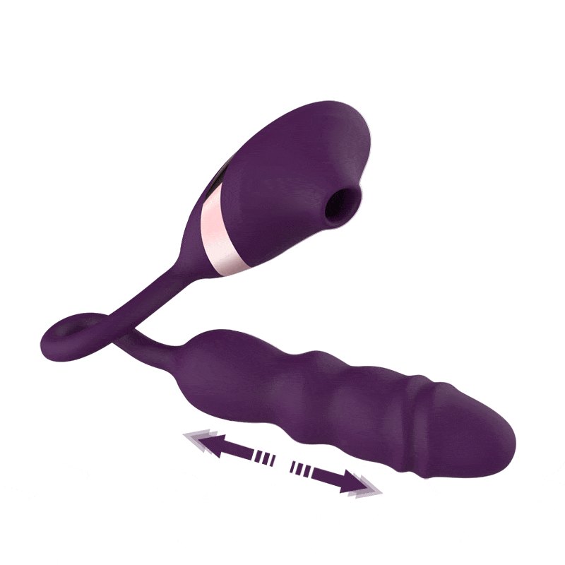 Orange telescopic suction clit vibrator, photo 1