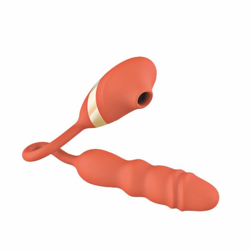 Orange telescopic suction clit vibrator, photo 2