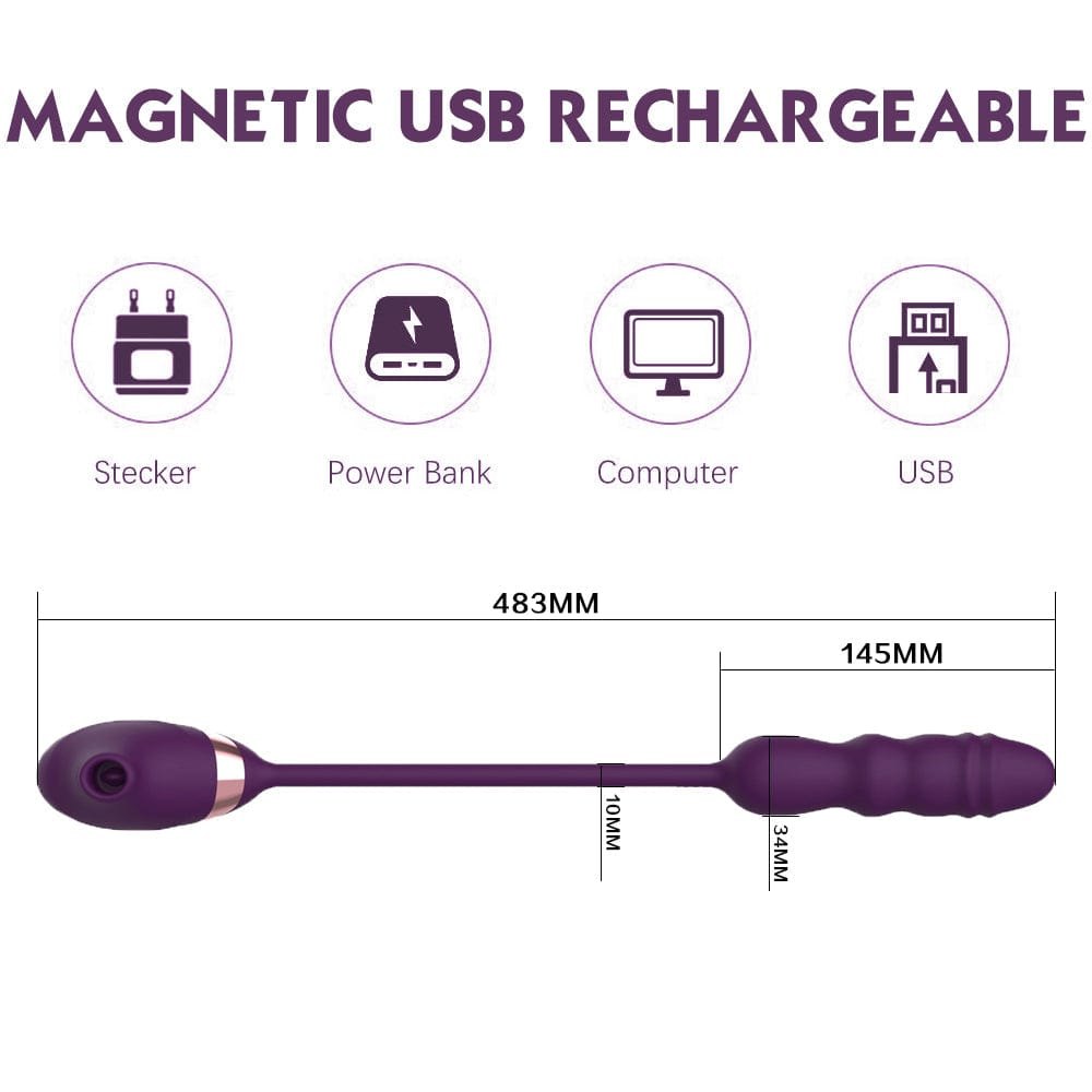 Orange telescopic suction clit vibrator, photo 4