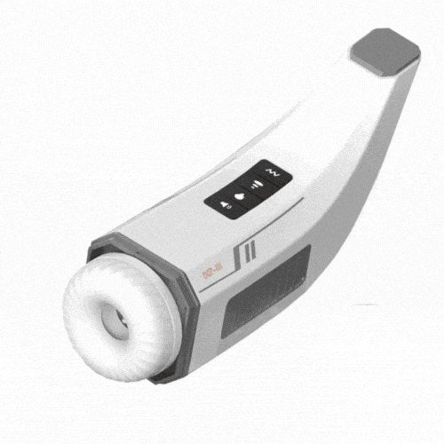 White telescopic male masturbator device, photo 1