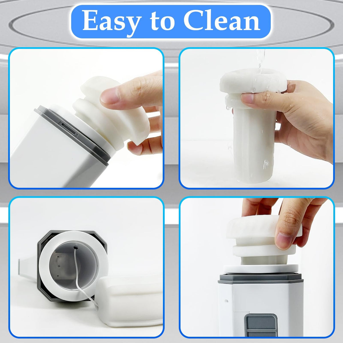 White telescopic male masturbator device, photo 10