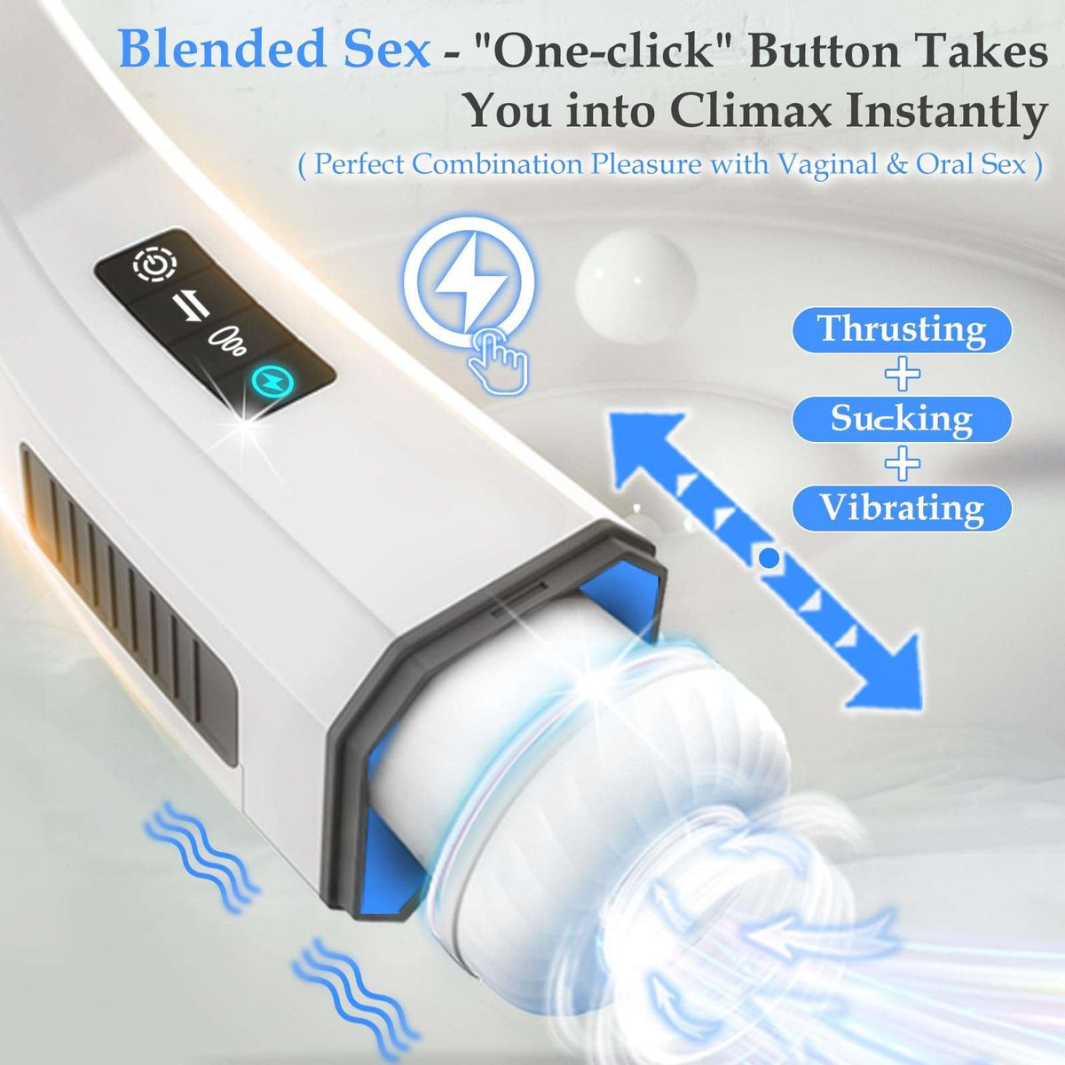 White telescopic male masturbator device, photo 11